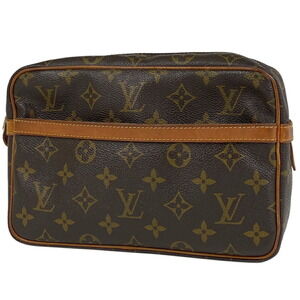 Louis Vuitton Compigne Clutch Bag Monogram Brown